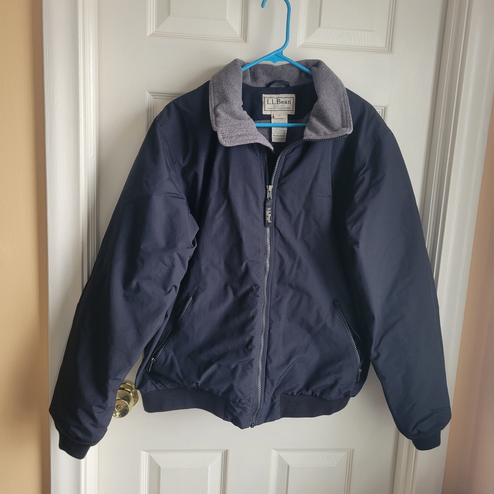 L.L.Bean Black Jacket with Gray Fleece Lining